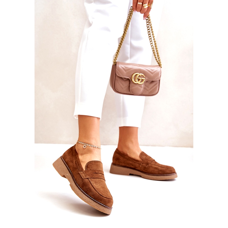 Bellucci Klassiske kvinders mokkasiner med Eco Suede Brown brun 2