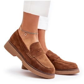 Bellucci Klassiske kvinders mokkasiner med Eco Suede Brown brun 5