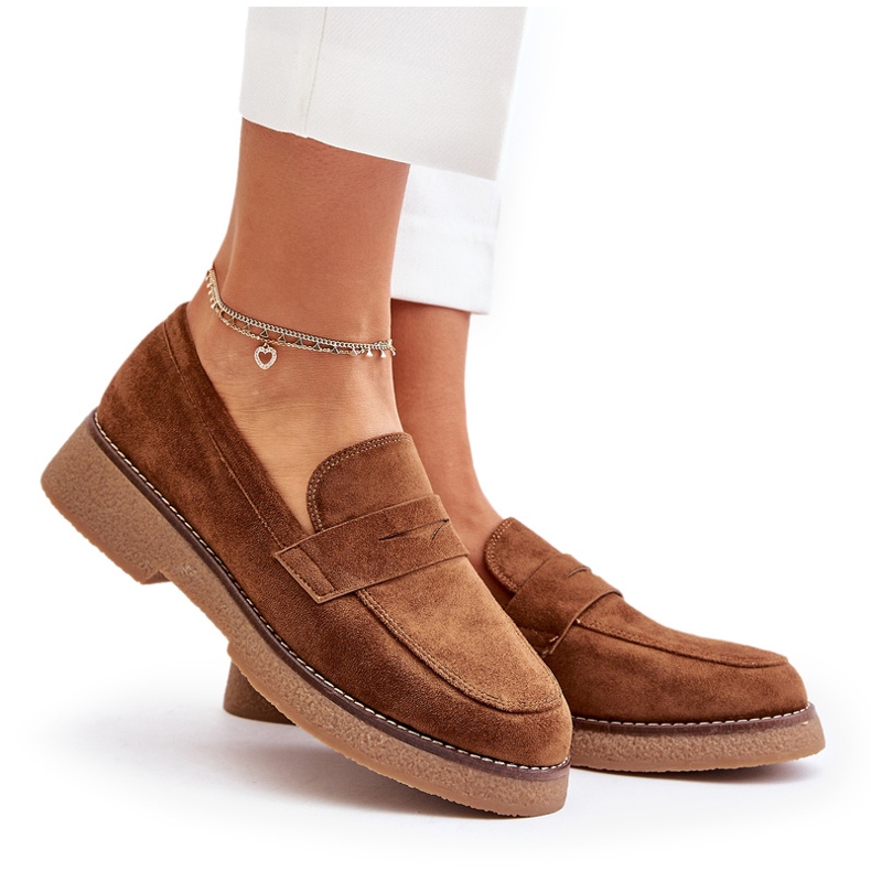 Bellucci Klassiske kvinders mokkasiner med Eco Suede Brown brun 5