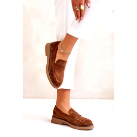 Bellucci Klassiske kvinders mokkasiner med Eco Suede Brown brun 3