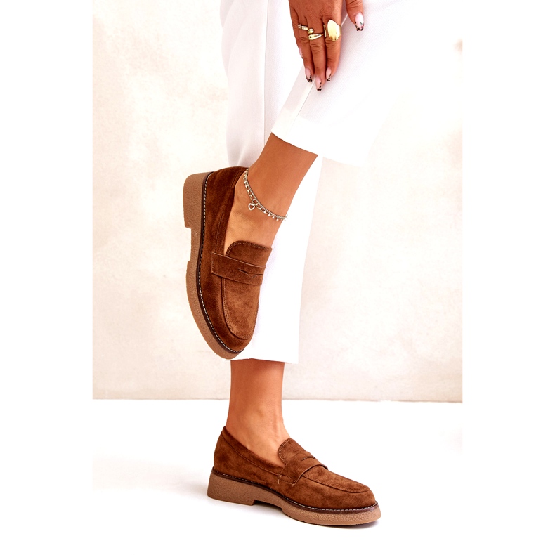 Bellucci Klassiske kvinders mokkasiner med Eco Suede Brown brun 3