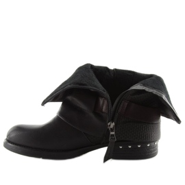 Sorte militærstøvler 5728 sort 2