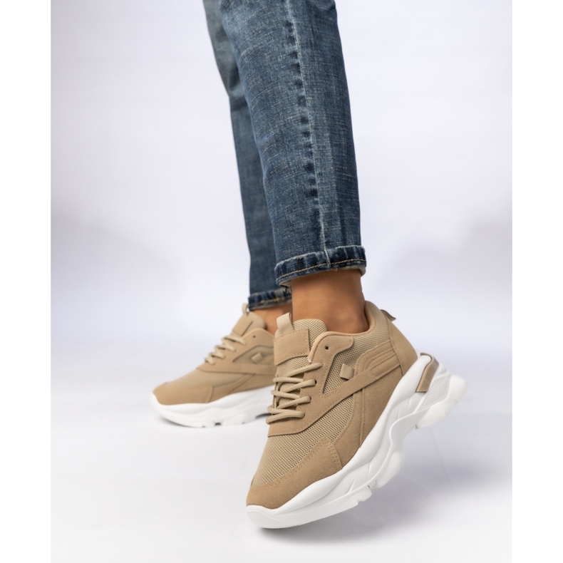 Kvinders beige-khaki sports-sneakers 1