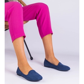 Navy Blue Classic Ballerinas fra Ekozamszu blå 1