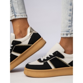 Kvinders klassiske sneakers på platfom sort 2