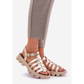 Women's Leather Sandals Zazoo 3695 Zlotys gylden 1