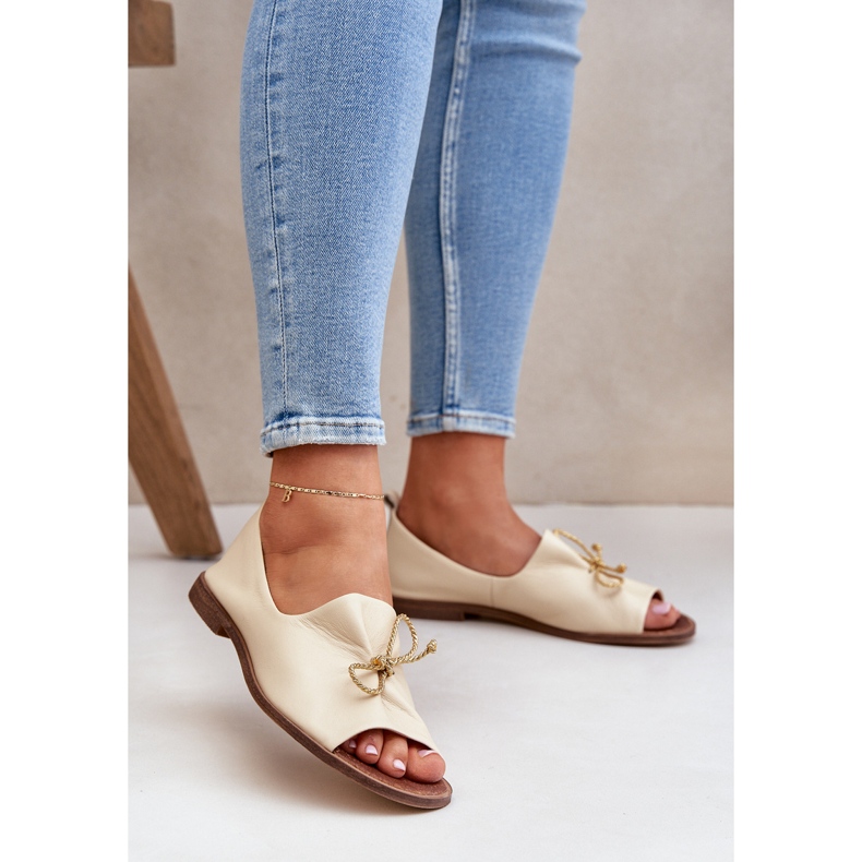 Zazoo 2660 læder ballerinas kvinders lys beige 2
