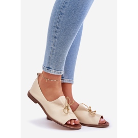 Zazoo 2660 læder ballerinas kvinders lys beige 1