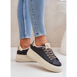 Sneakers på en platform med dekorative snørebånd sort 2