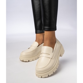 Kvinders moccasins - cremet Milano beige 1