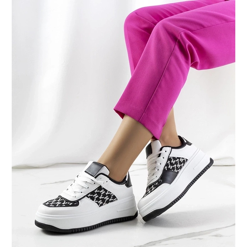 D/GMR Hvide sneakers på høj Valpara-sål 1