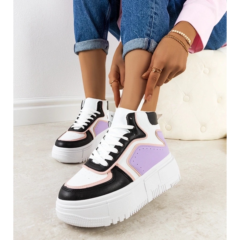 D/GMR Sorte og lilla Zetta ankelsneakers 1