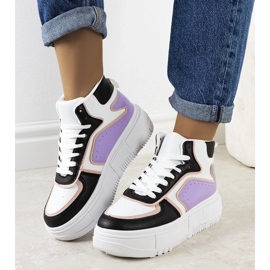 D/GMR Sorte og lilla Zetta ankelsneakers 2