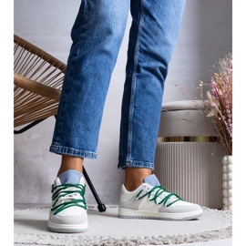 D/GMR Grå sneakers Kvinders sneakers med grønne strenge Arcobaleno 2