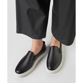 Towns Sorte gennembrudte slip-on sneakers 1