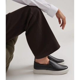 Towns Sorte gennembrudte slip-on sneakers 2