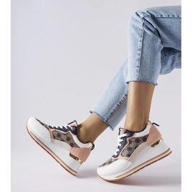 D/GMR Hvide og lyserøde Rouxi wedge sneakers 2