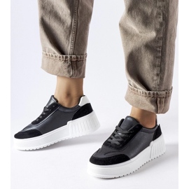 D/GMR Sorte sneakers på en tyk Seluci platform 2
