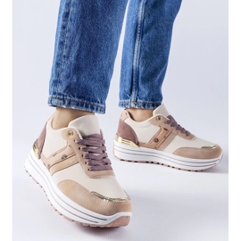D/GMR Pink og beige Provinciale platform sko lyserød 2