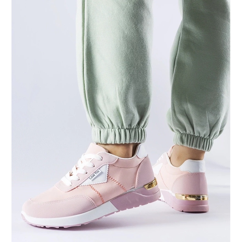 D/GMR Pink stof sneakers fra Geraldino lyserød 2