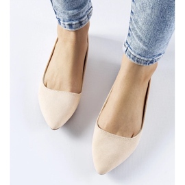 D/GMR Beige balletflader med spids tå Riv 2