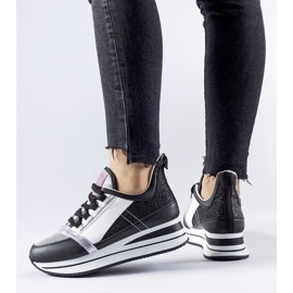 D/GMR Sorte glitter sneakers på Marce platformen 2
