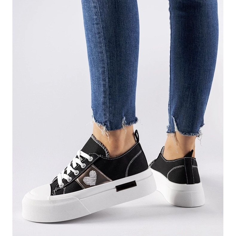 D/GMR Sort og sølv Lawton platform sneakers 2