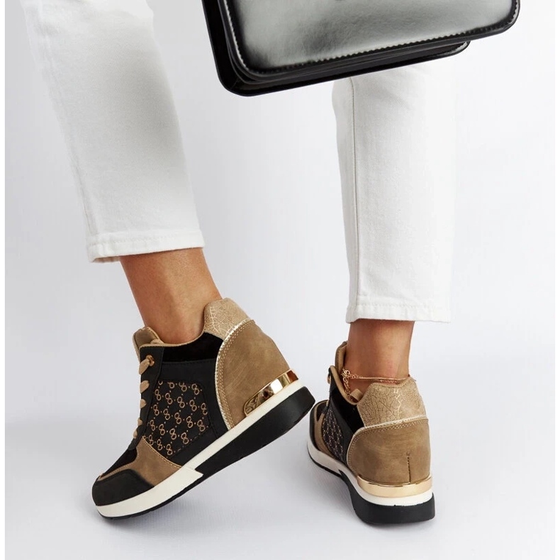 D/GMR Sorte Chestnut wedge sneakers 2