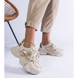 D/CEO Beige sportssneakers til kvinder med en massiv Lien-sål 2