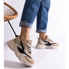 D/CEO Beige og sorte Milenka sneakers til kvinder 2