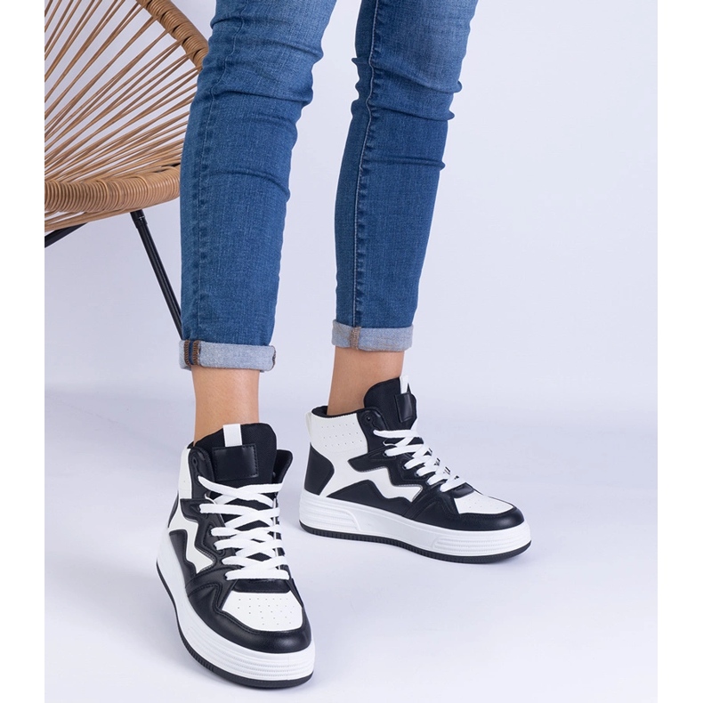 Kvinders hvide og hvide sneakers sort 1