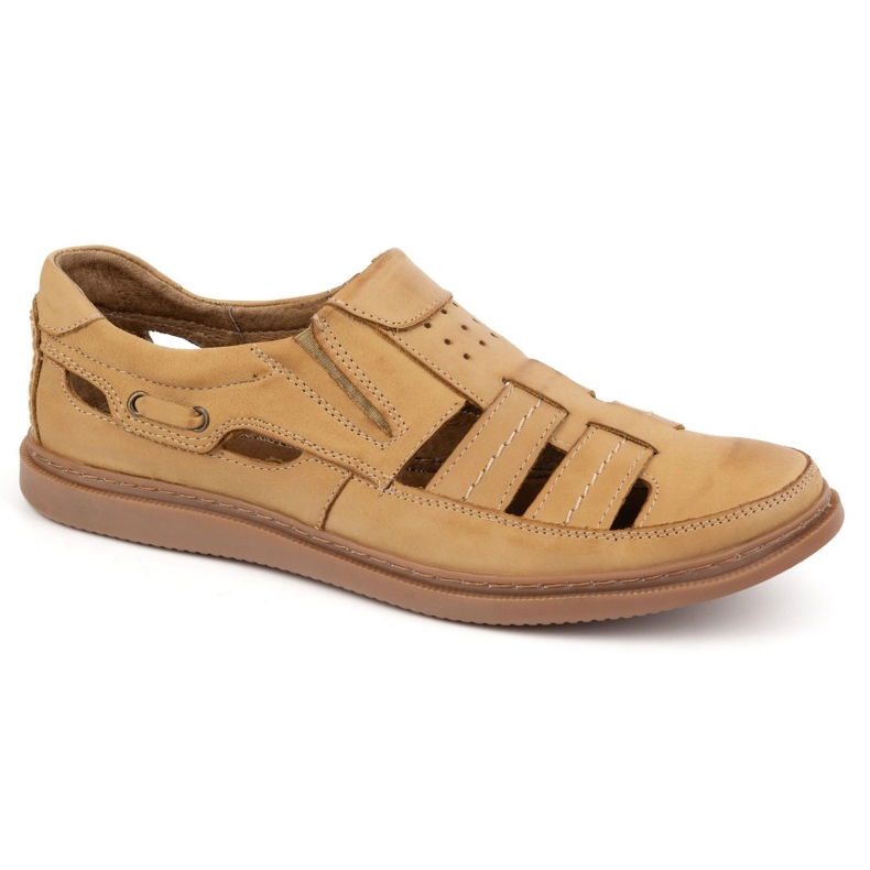 Polbut Openwork lædersko 06 til sommer beige 1