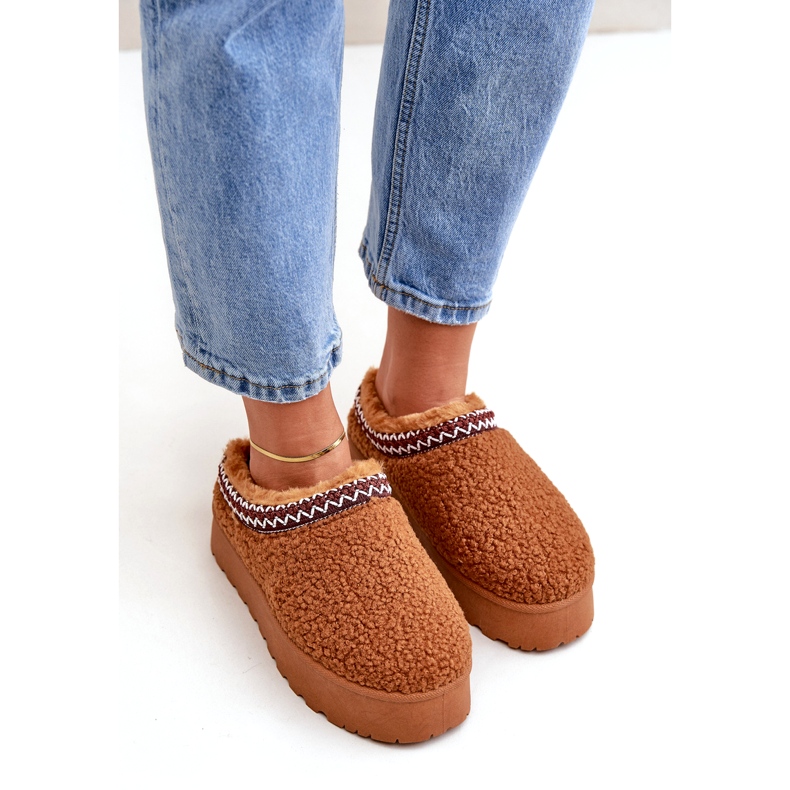 Seastar Camel Fåreskind Platform snestøvler med pels brun 2