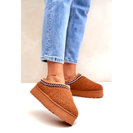Seastar Camel Fåreskind Platform snestøvler med pels brun 1