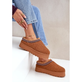 Seastar Camel Fåreskind Platform snestøvler med pels brun 3