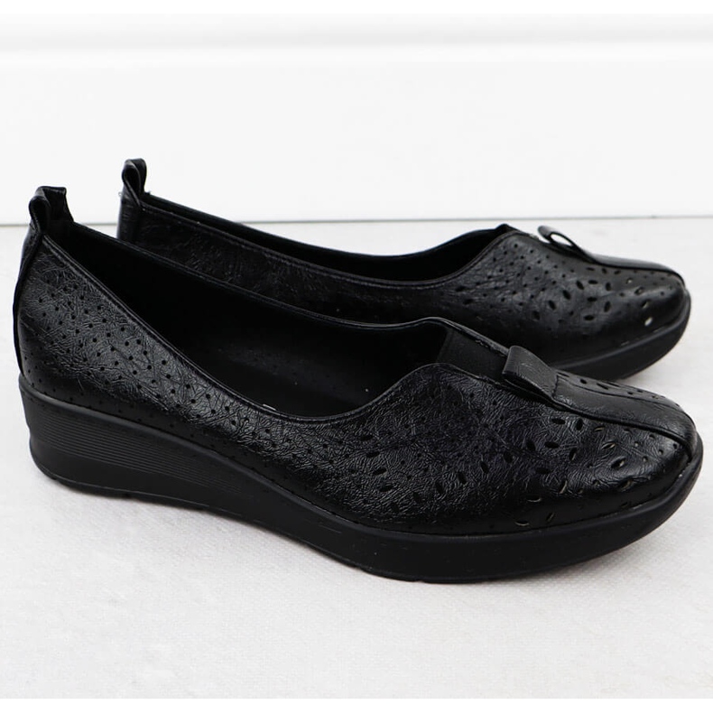 Kvinders sko slip-on openwork sort jezzi rmr1840-13 2