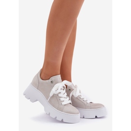 Sneakers sportssko på Chebello 4632 sølvplatform 1