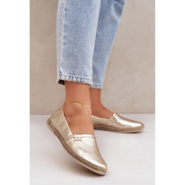 Elegant læder Espadrilles Women's Zazoo 10177 Guld gylden 2