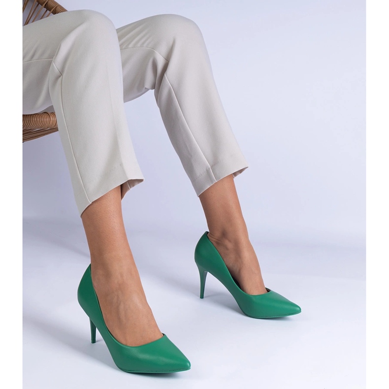 Grøn klassiske Eco -Leather Pumps 1