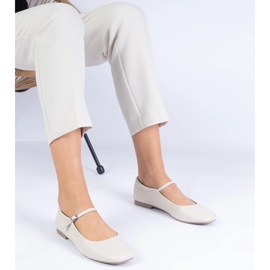 Beige klassisk Eco -Leather Ballerinas 1