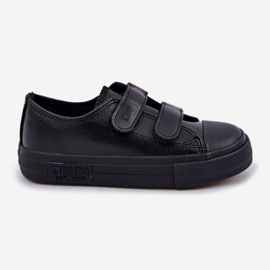 Børne læder sneakers med velcro Big Star KK374054 Sort 1