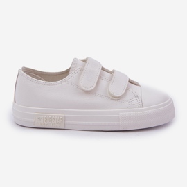 Børne læder sneakers med velcro Big Star KK374055 Hvid 8