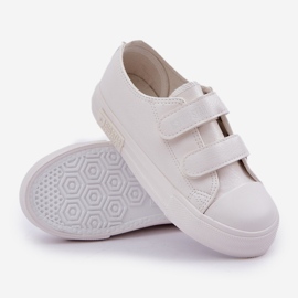 Børne læder sneakers med velcro Big Star KK374055 Hvid 6