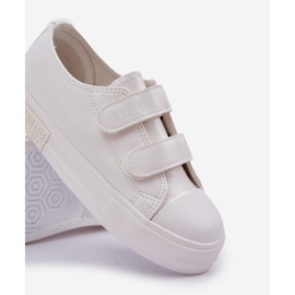Børne læder sneakers med velcro Big Star KK374055 Hvid 7