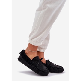 Kvinders loafers med sort pels 1