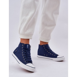 Kvinders høje sneakers Big Star DD274333 Navy Blue blå 2