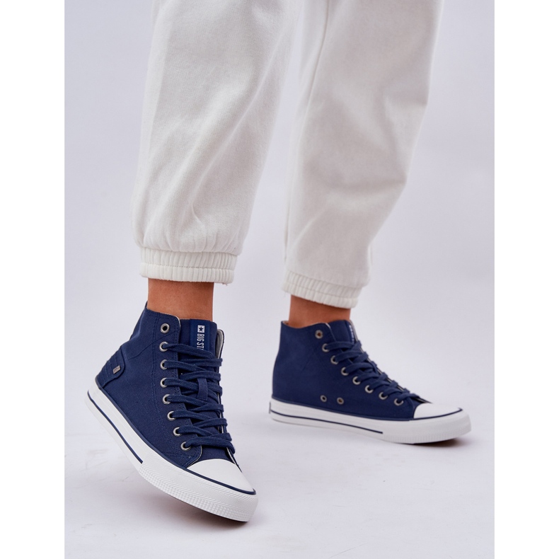 Kvinders høje sneakers Big Star DD274333 Navy Blue blå 2