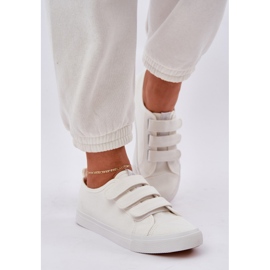 Ungdom med lav velcro sneakers hvid 1
