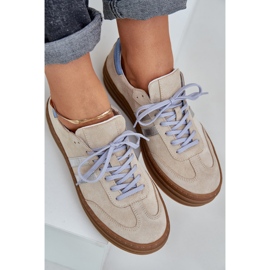 Zazoo N1068S4 Kvinders ruskind på platformen Beige 2