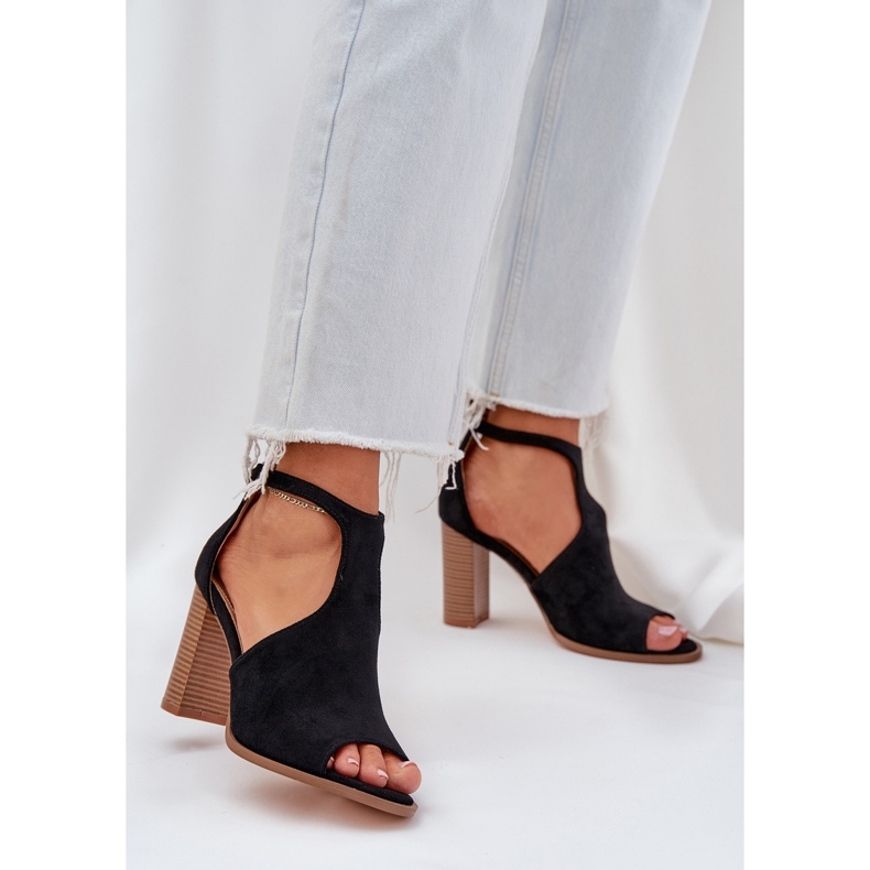 Sandaler på Eco Suede Post sort 2